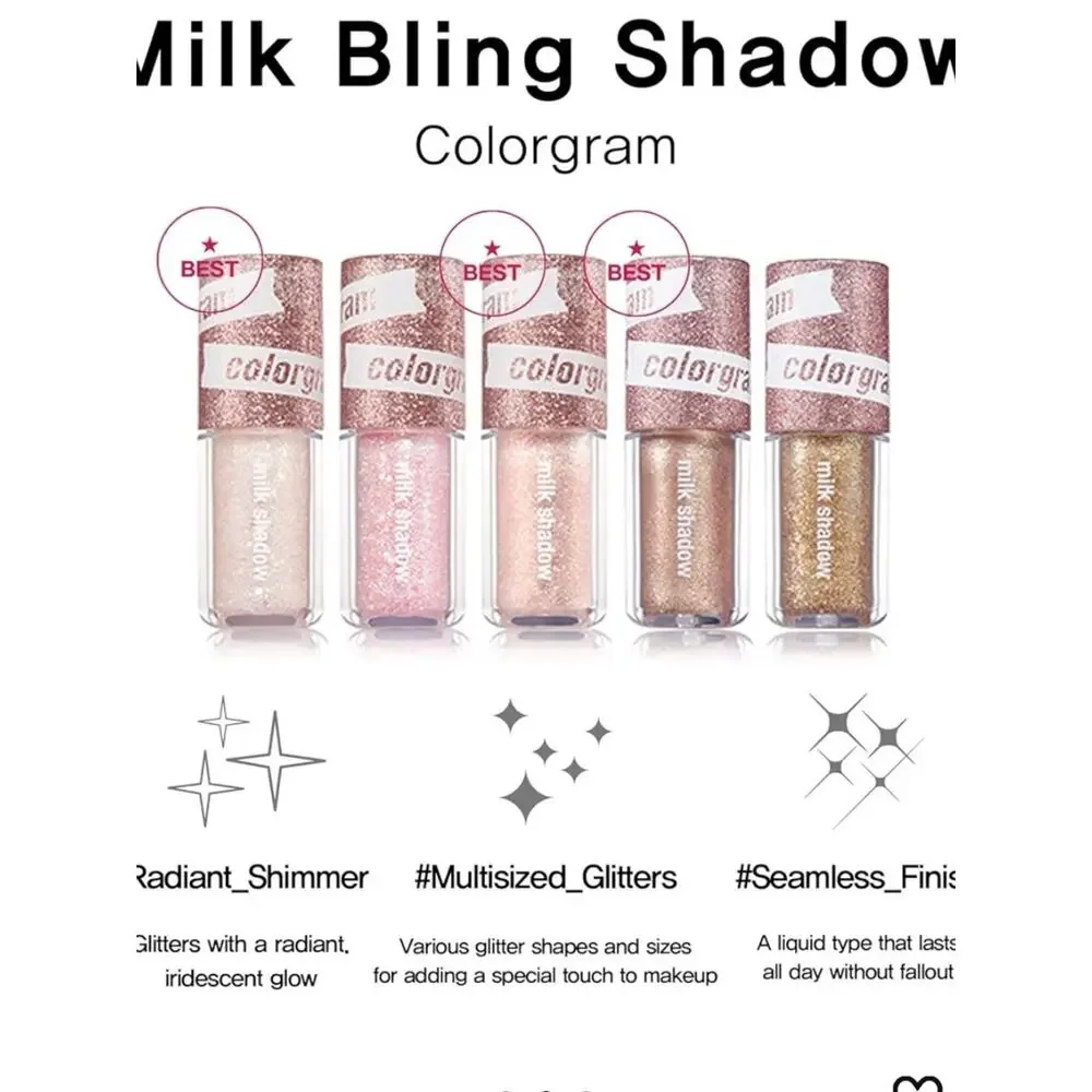 NIB Colorgram Milk Bling Shadow - Rose Gold & Iridescent Set (K-Beauty)